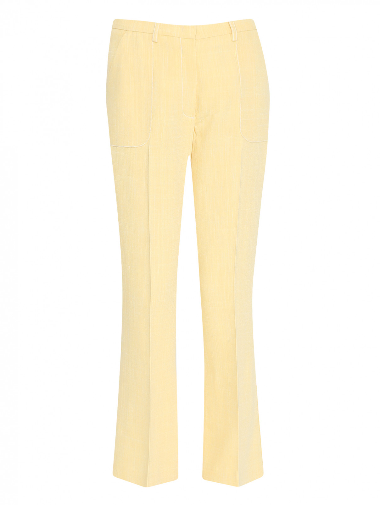 Брюки расклешенного кроя с карманами Etro  –  Общий вид  – Цвет:  Желтый