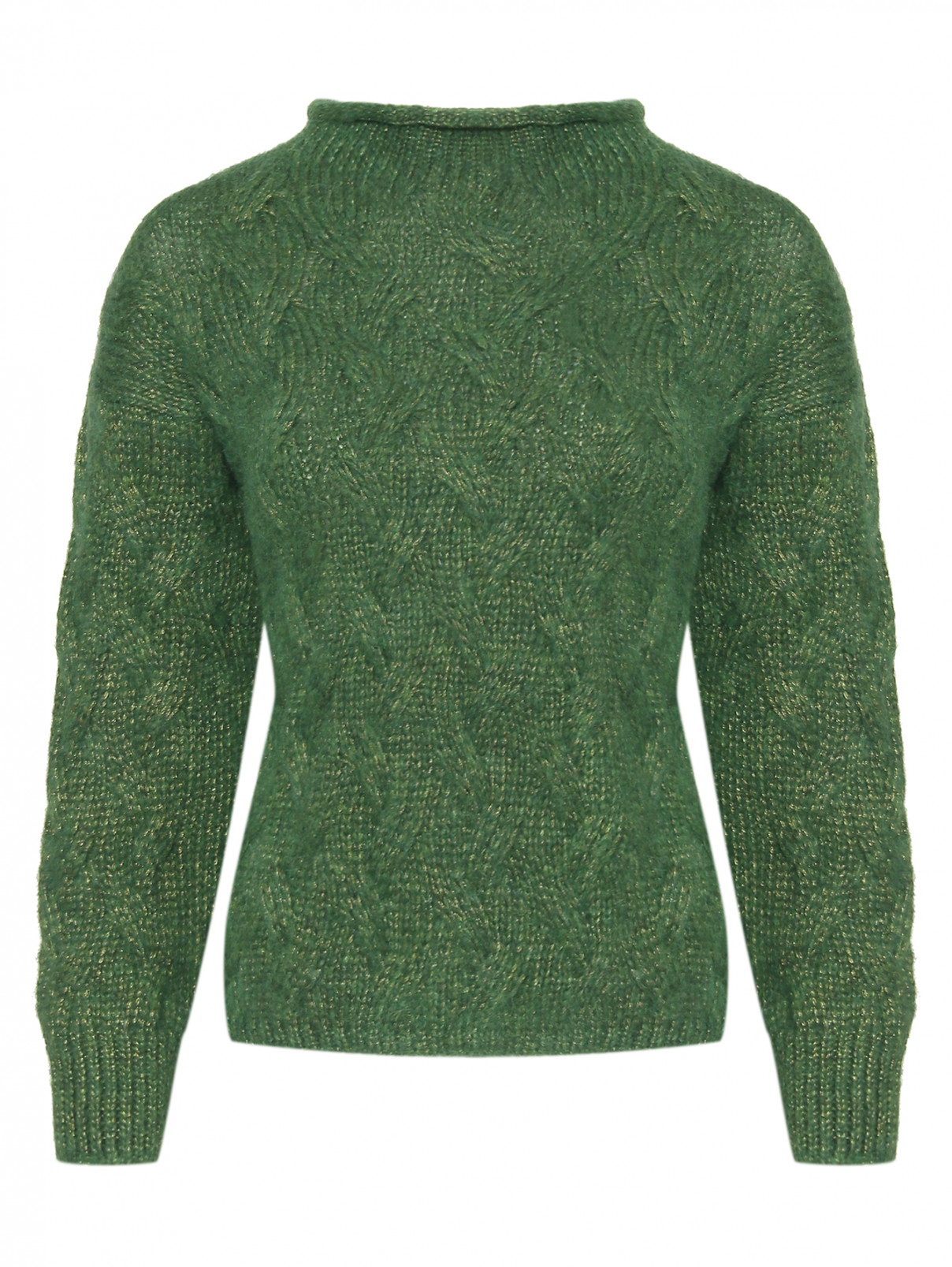 Джемпер из смешанной шерсти Luisa Spagnoli  –  Общий вид  – Цвет:  Зеленый