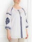 Блуза из хлопка декорированная вышивкой Marina Sport  –  Модель Верх-Низ