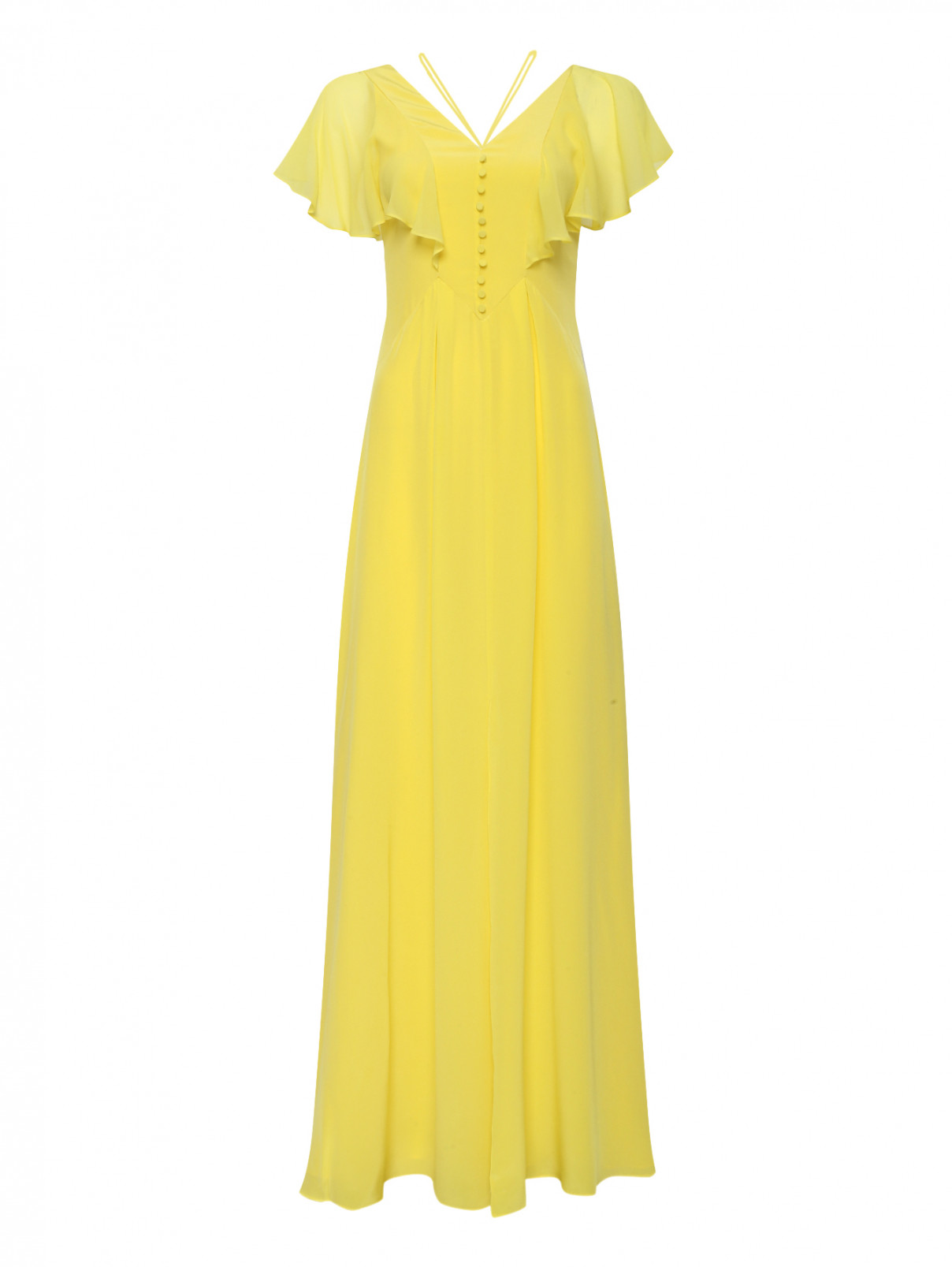 Длинное платье с разрезами Karl Lagerfeld  –  Общий вид  – Цвет:  Желтый