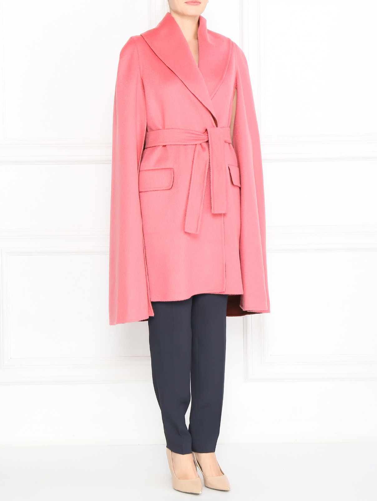 Пальто c разрезами по бокам Max Mara  –  Модель Общий вид  – Цвет:  Розовый