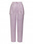 Укороченные брюки изо льна и шелка с узором Emporio Armani  –  Общий вид