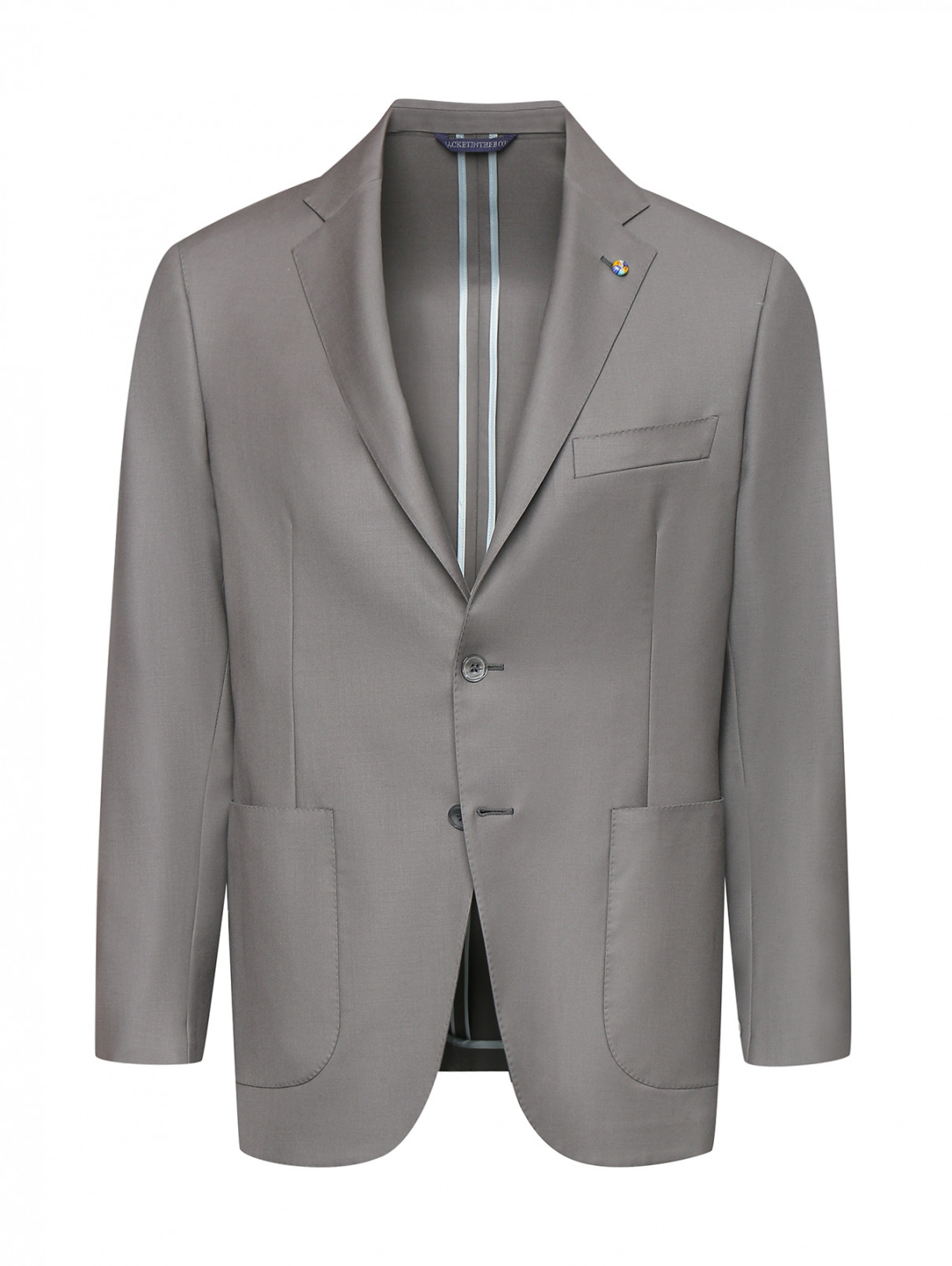 Пиджак из шерсти приталенного кроя Belvest  –  Общий вид  – Цвет:  Серый