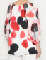 Блуза из шелка свободного кроя с узором Marina Rinaldi  –  МодельВерхНиз1