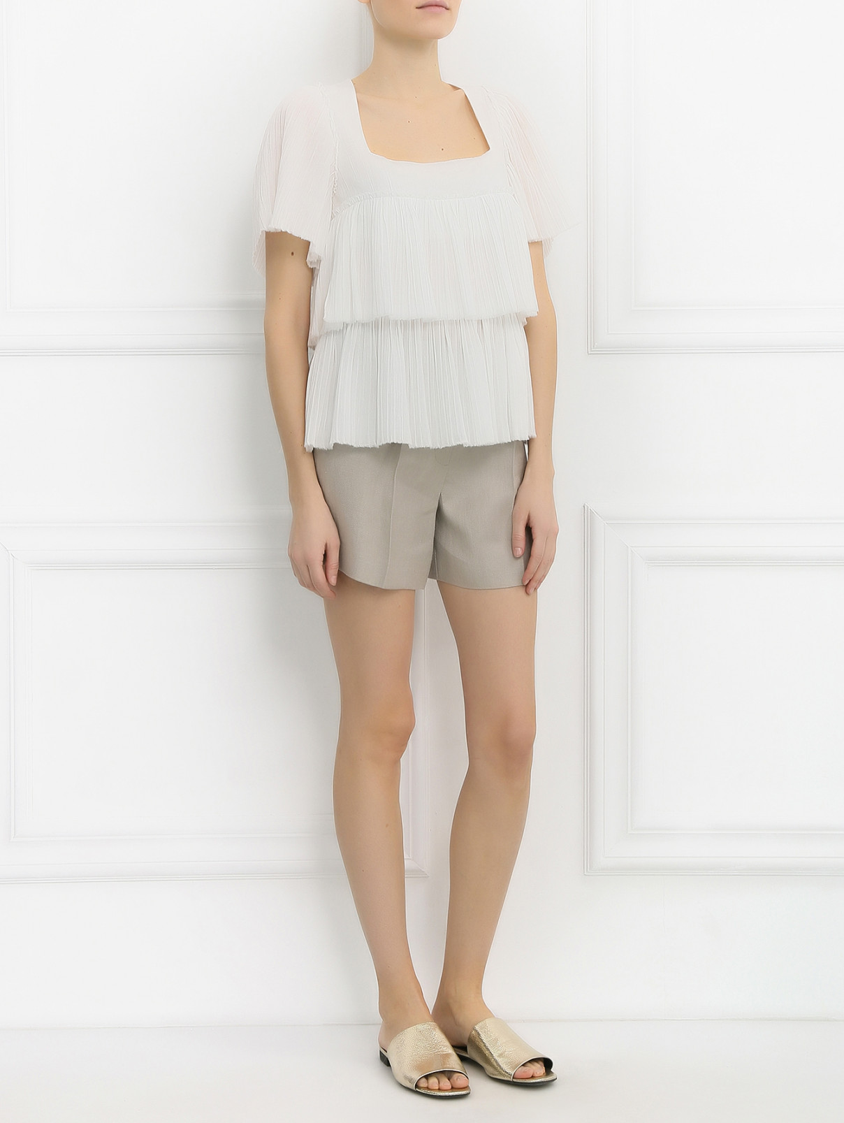 Блуза из хлопка Sonia Rykiel  –  Модель Общий вид  – Цвет:  Белый