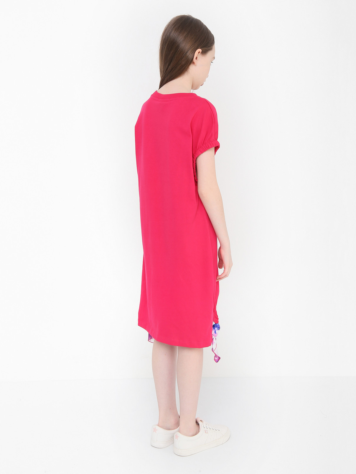 Трикотажное платье с принтом MSGM  –  МодельВерхНиз1  – Цвет:  Розовый