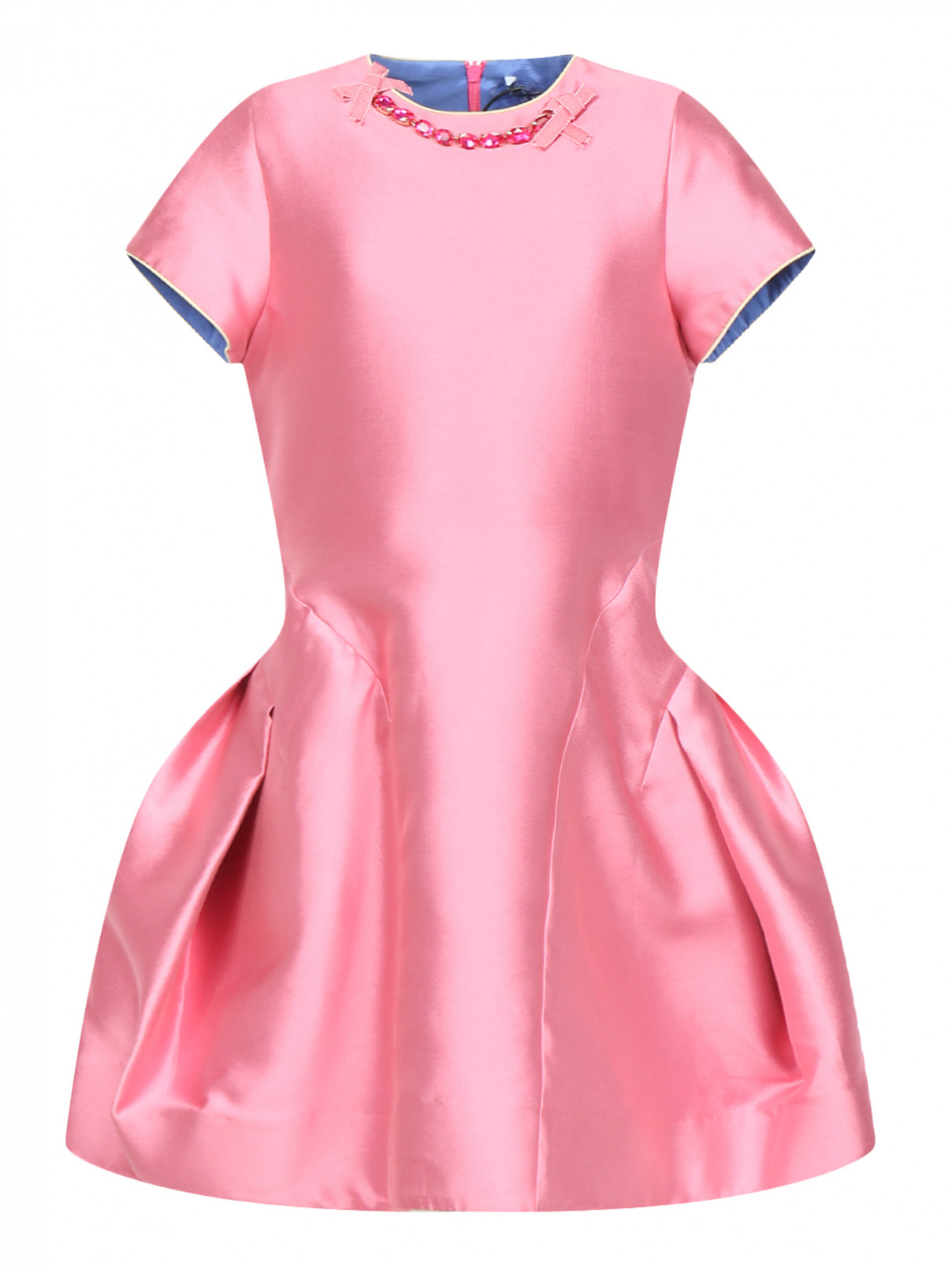 Платье декорированное камнями MiMiSol  –  Общий вид  – Цвет:  Розовый
