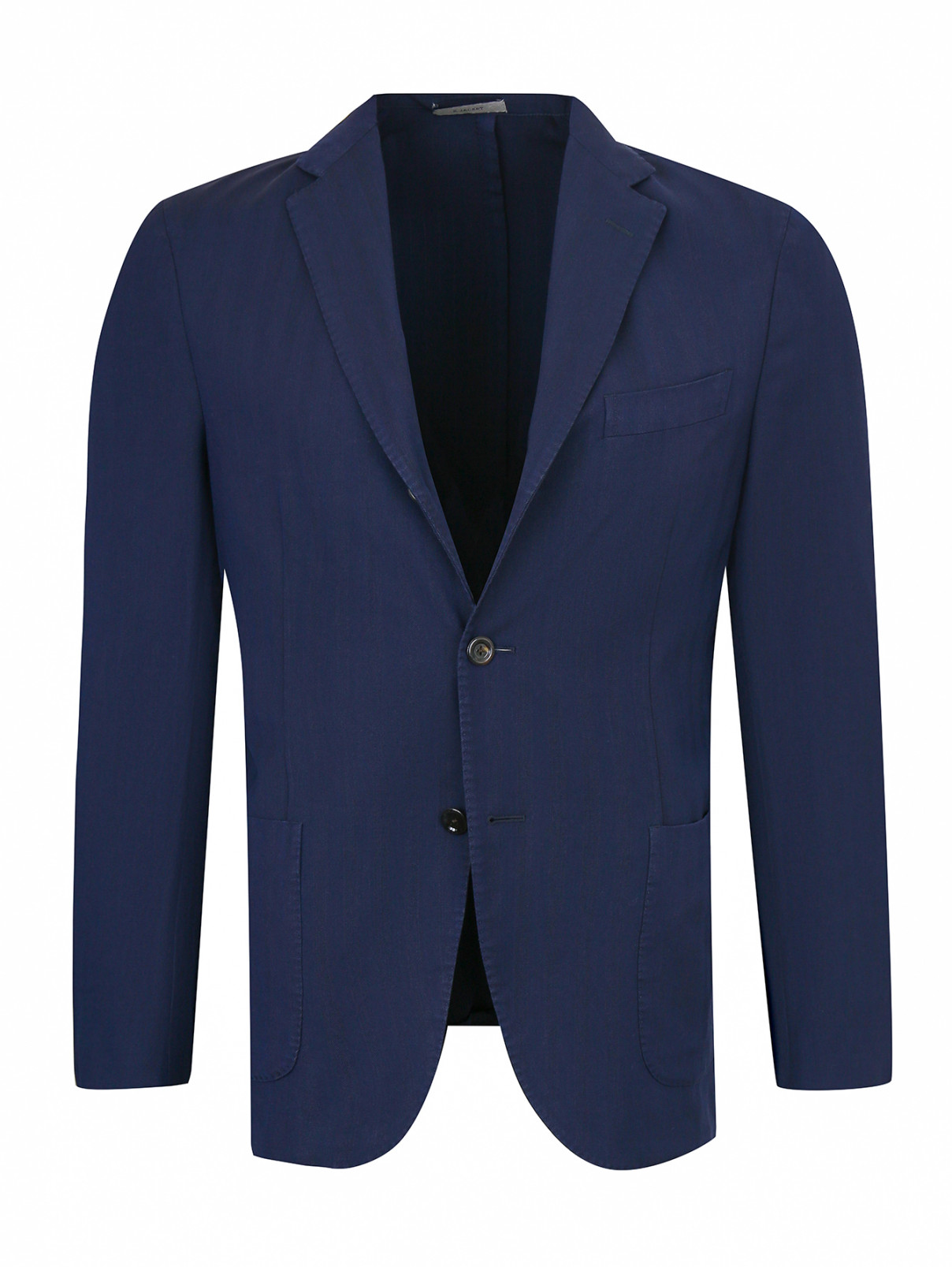 Пиджак однобортный  из шерсти Boglioli  –  Общий вид  – Цвет:  Синий