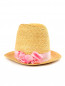 Шляпа из соломы с контрастным бантиком MiMiSol  –  Общий вид