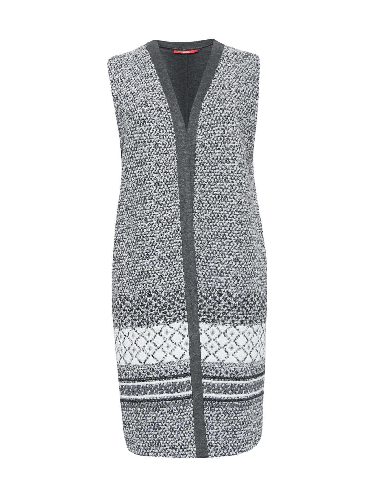 Жилет из фактурной ткани с узором Marina Sport  –  Общий вид  – Цвет:  Серый