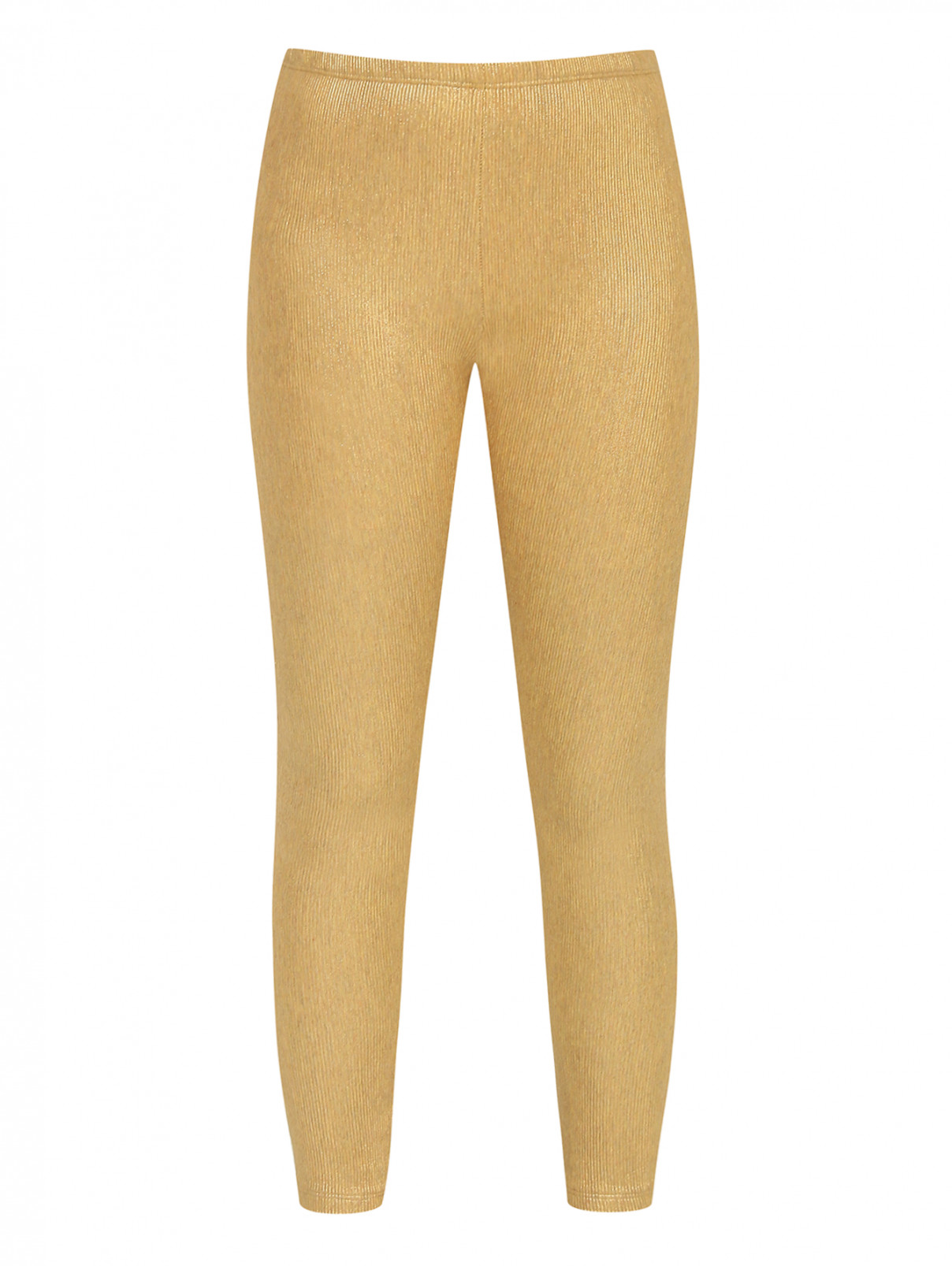 Трикотажные брюки в рубчик MiMiSol  –  Общий вид  – Цвет:  Золотой
