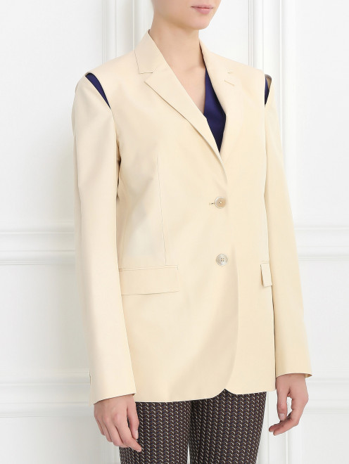 Однобортный пиджак из шелка Jil Sander - Модель Верх-Низ