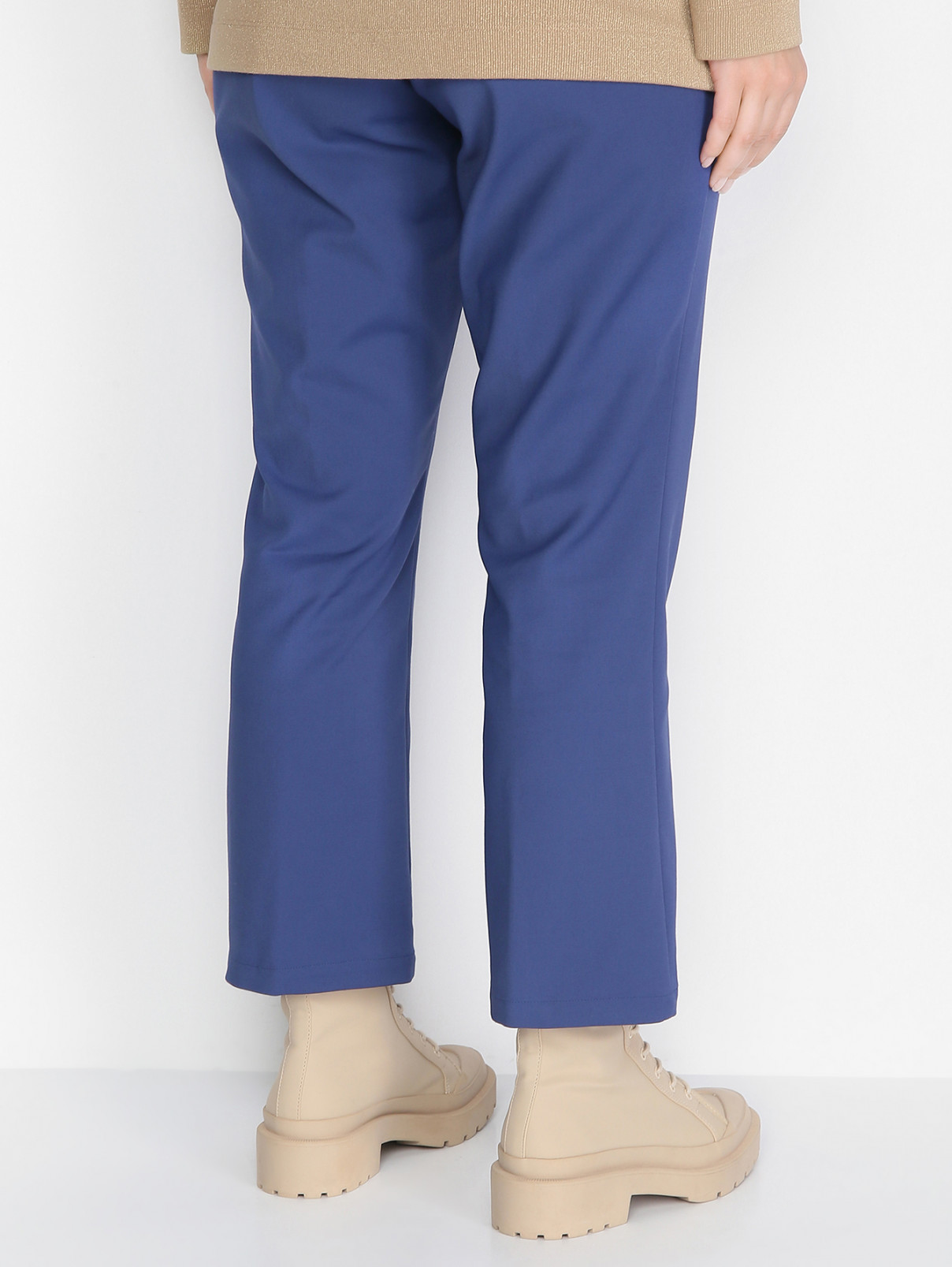 Брюки из смешанного хлопка с карманами Marina Rinaldi  –  МодельВерхНиз1  – Цвет:  Синий