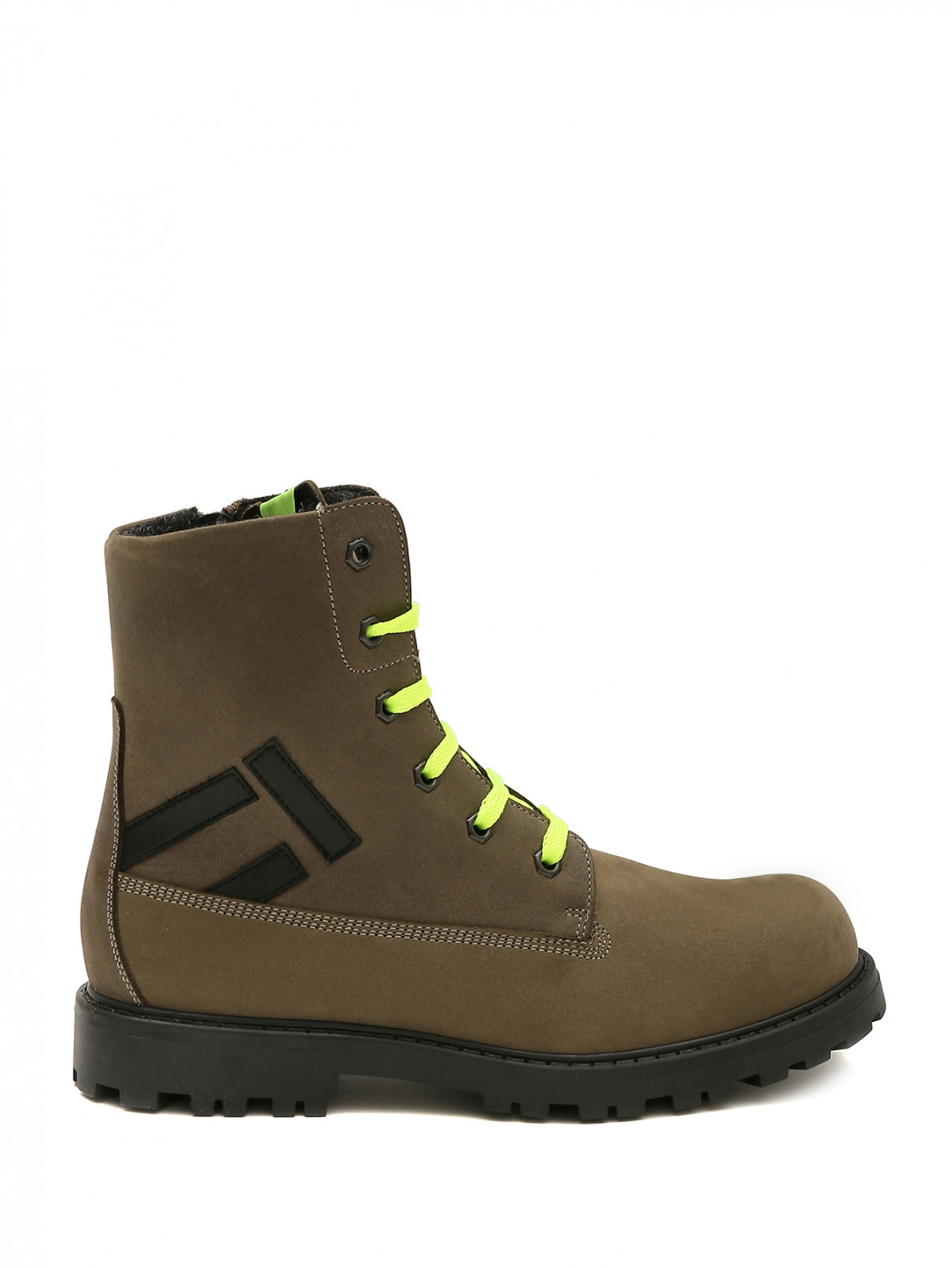 Замшевые ботинки с акцентными шнурками Rondinella  –  Обтравка1  – Цвет:  Зеленый