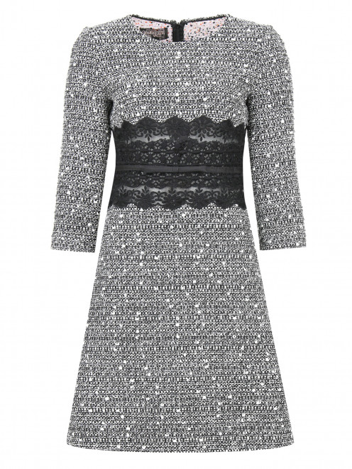 Платье из шерсти с отделкой из кружева - Общий вид