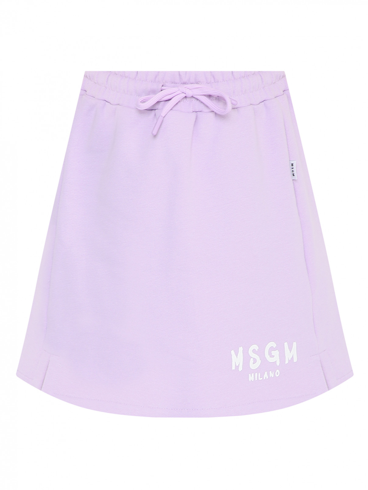 Трикотажная юбка на резинке MSGM  –  Общий вид  – Цвет:  Фиолетовый