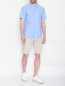 Рубашка из хлопка и льна с коротким рукавом Tommy Hilfiger  –  МодельОбщийВид