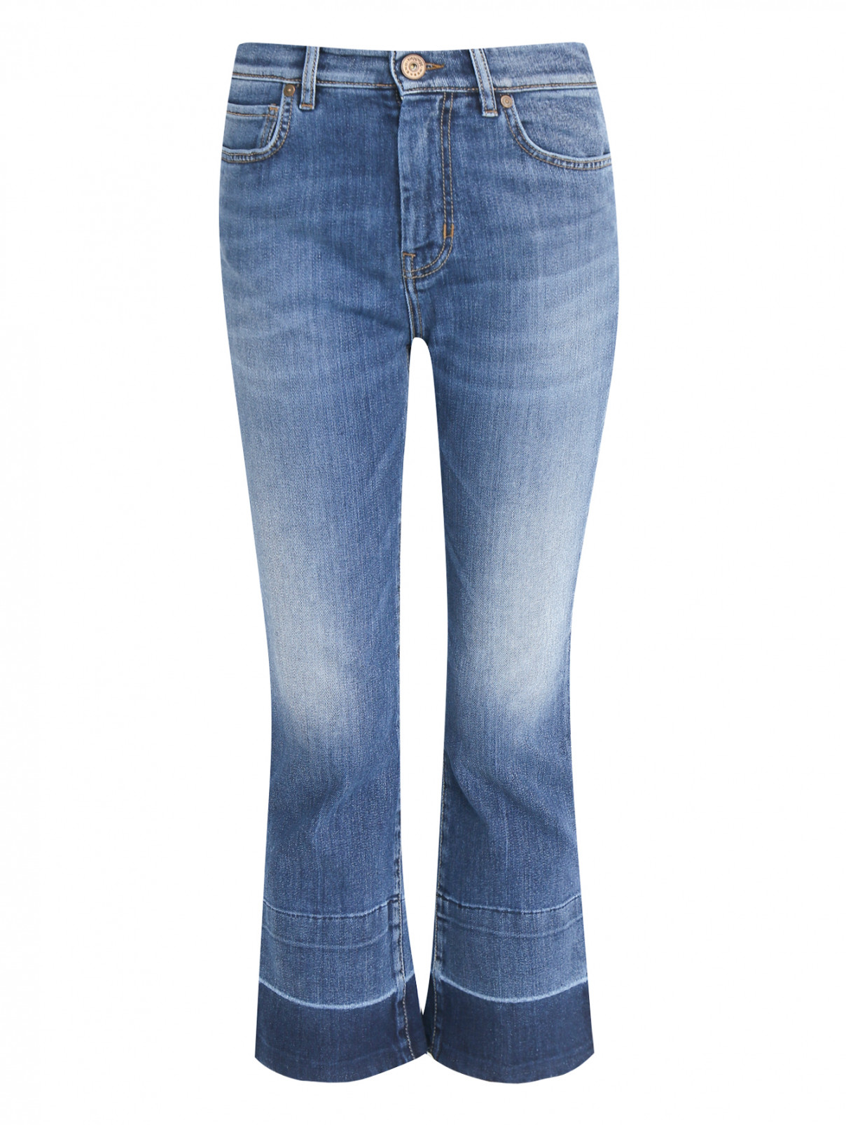 Укороченные джинсы с контрастной отделкой Weekend Max Mara  –  Общий вид  – Цвет:  Синий