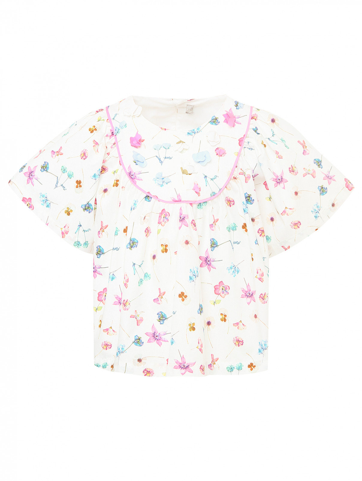 Хлопковая блуза свободного кроя Il Gufo  –  Общий вид  – Цвет:  Узор