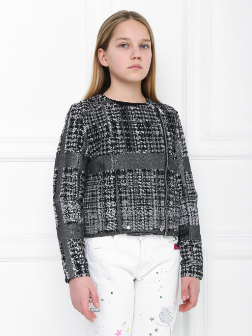 Жакет твидовый на молнии Karl Lagerfeld - МодельВерхНиз
