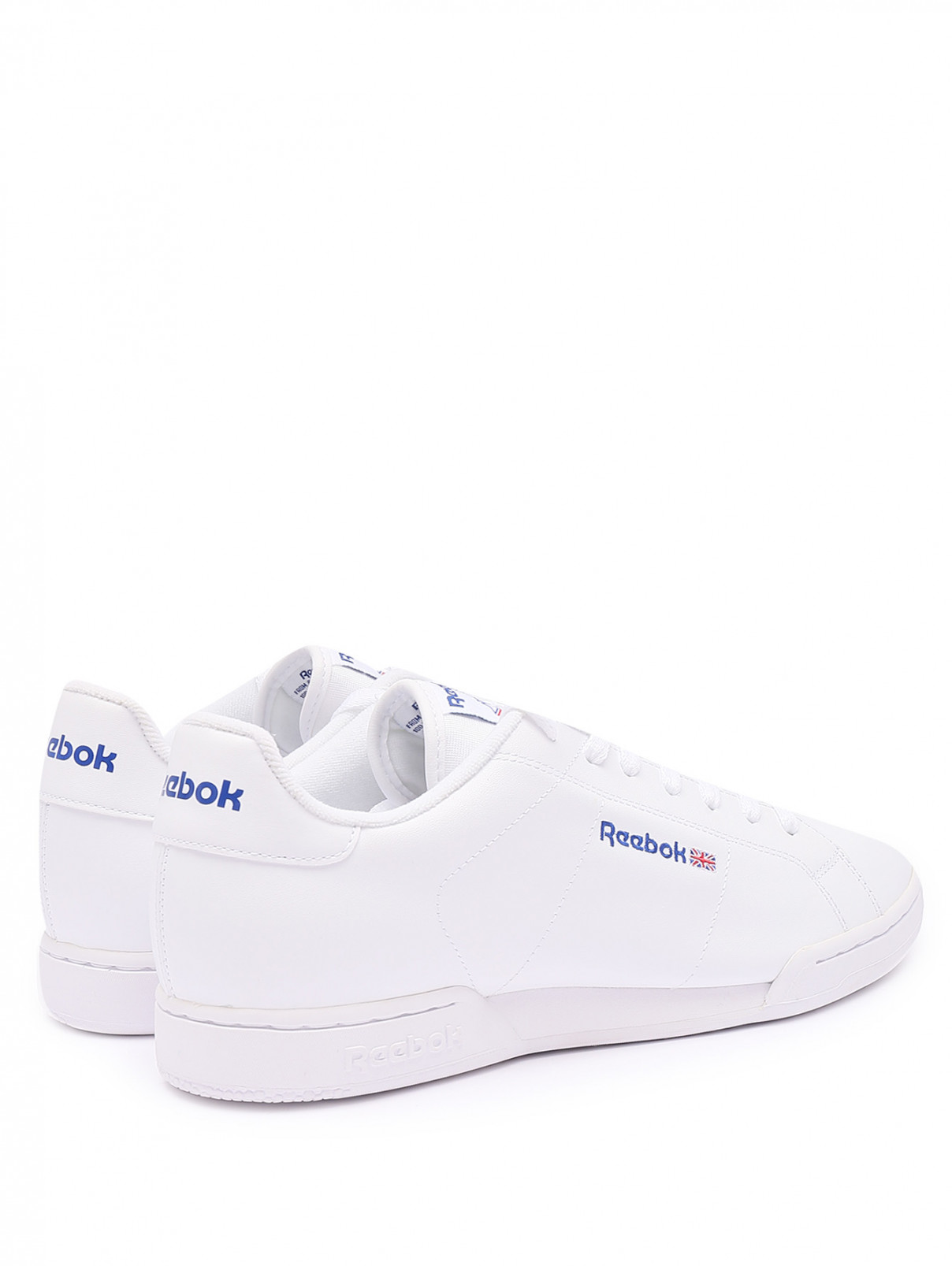 Кеды из гладкой кожи с логотипом Reebok Classic  –  Обтравка2  – Цвет:  Белый