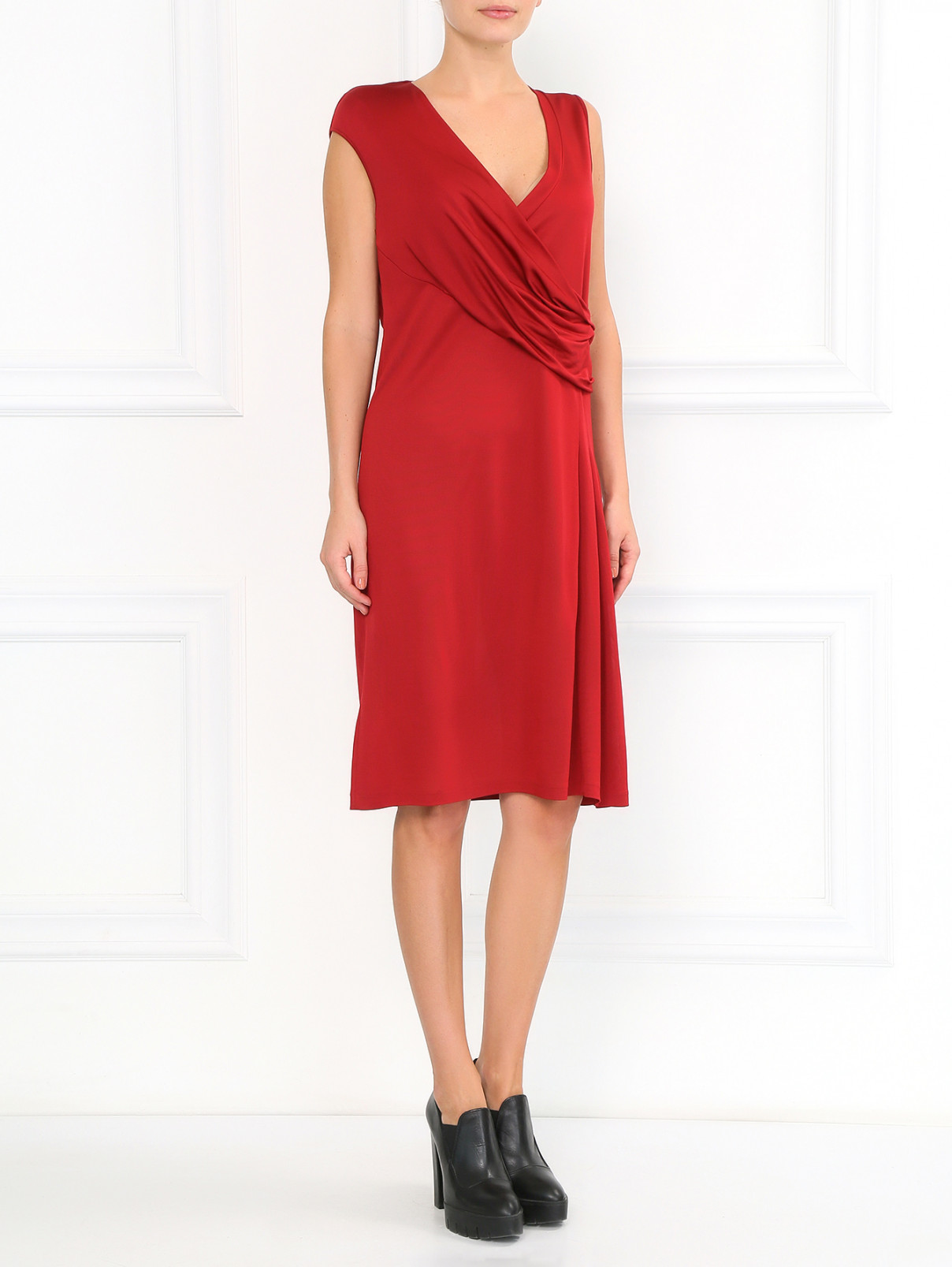 Платье с запахом и драпировкой Antonio Marras  –  Модель Общий вид  – Цвет:  Красный