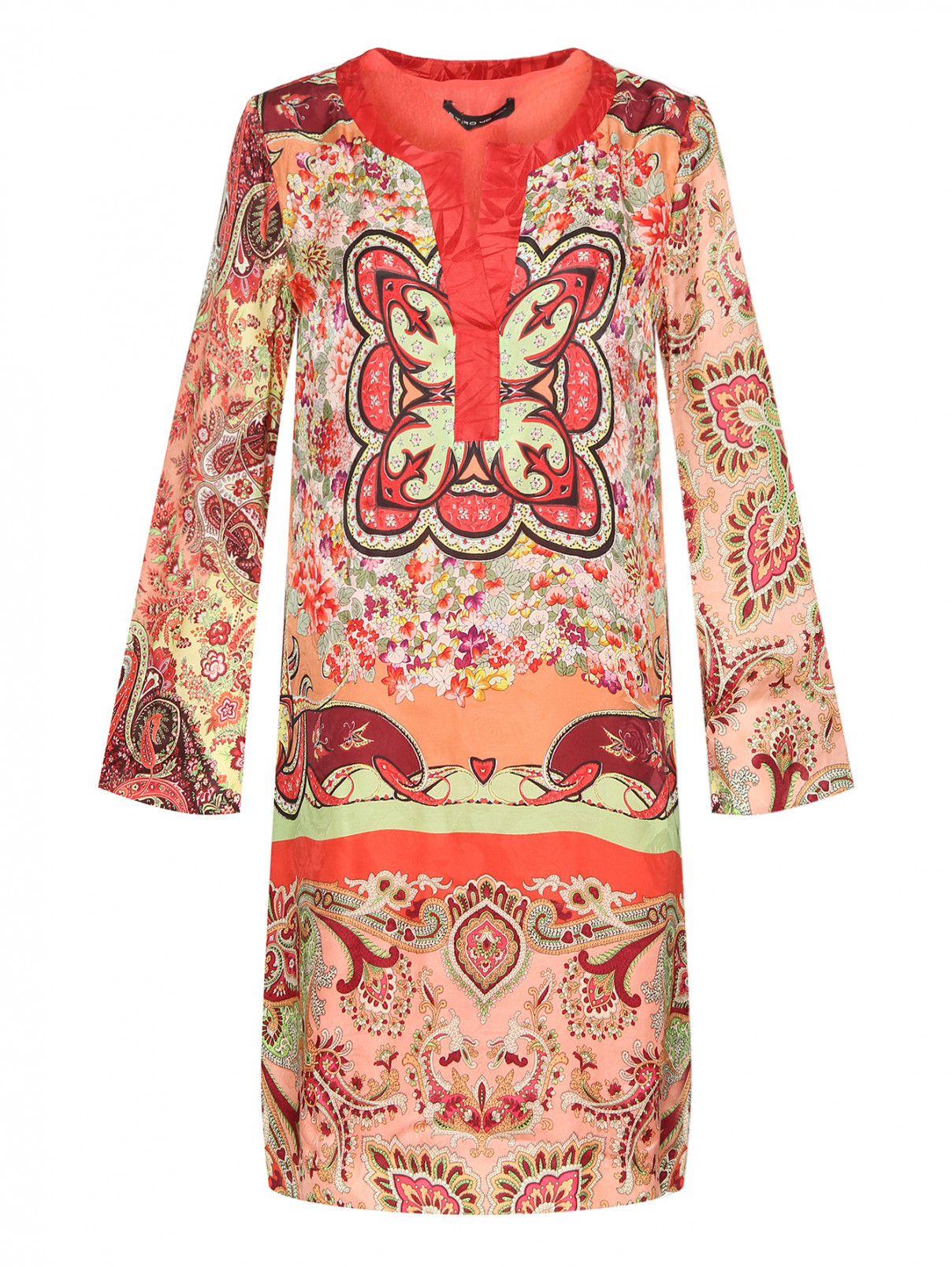 Платье из вискозы и шелка Etro  –  Общий вид  – Цвет:  Розовый