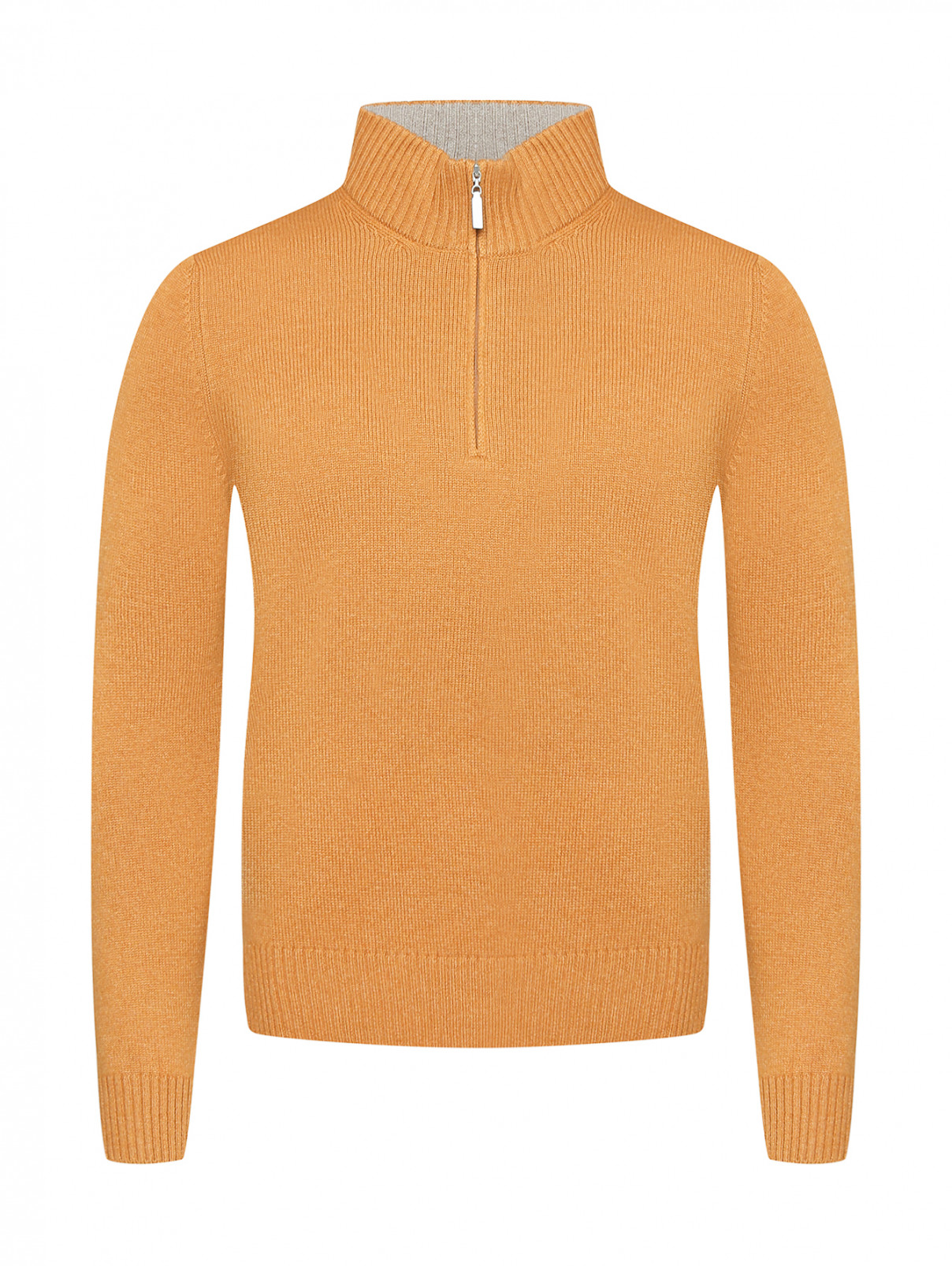 Джемпер из смешанной шерсти на молнии Gran Sasso  –  Общий вид  – Цвет:  Оранжевый