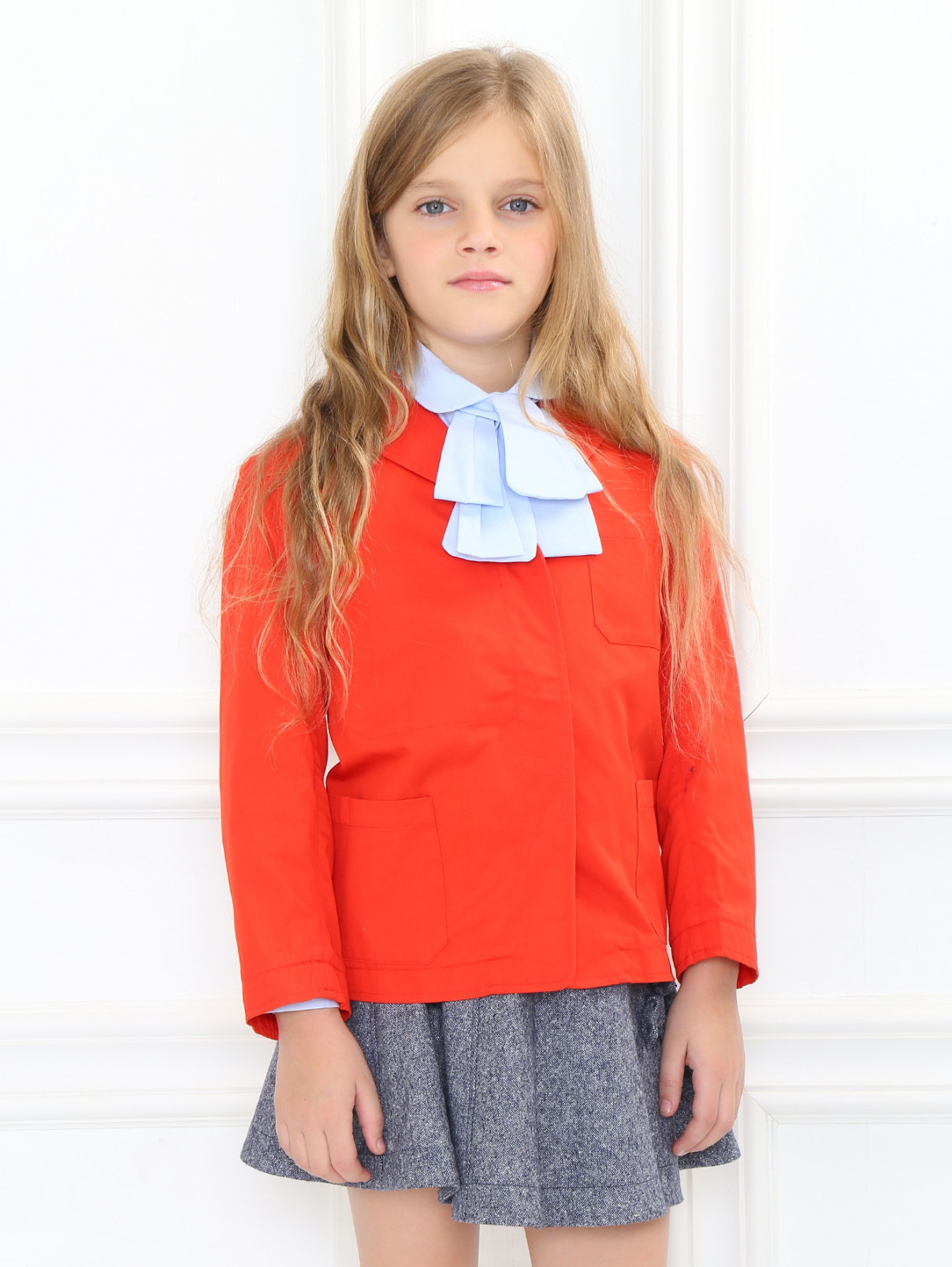 Жакет из хлопка с карманами Marni  –  Модель Верх-Низ  – Цвет:  Красный
