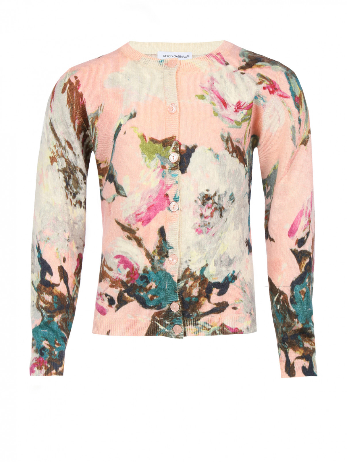 Кардиган из шерсти с цветочным узором Dolce & Gabbana  –  Общий вид  – Цвет:  Узор