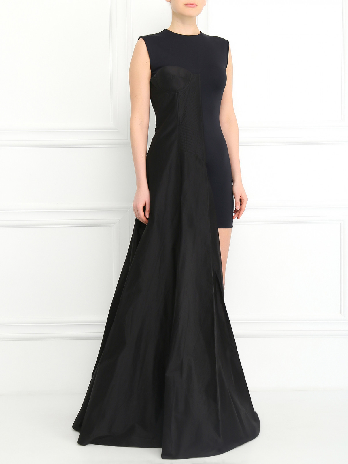 Платье-макси асимметричного кроя Jean Paul Gaultier  –  Модель Общий вид  – Цвет:  Черный