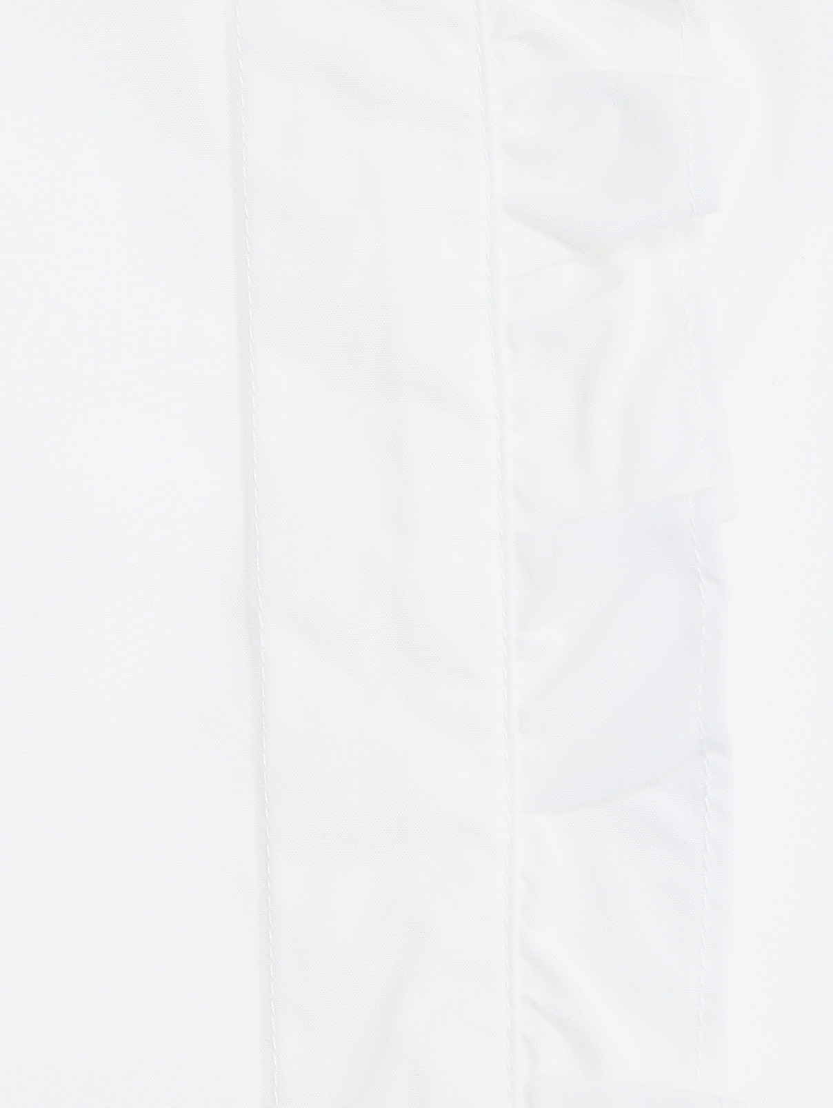 Блуза из хлопка с оборкой на планке Emporio Armani  –  Деталь  – Цвет:  Белый