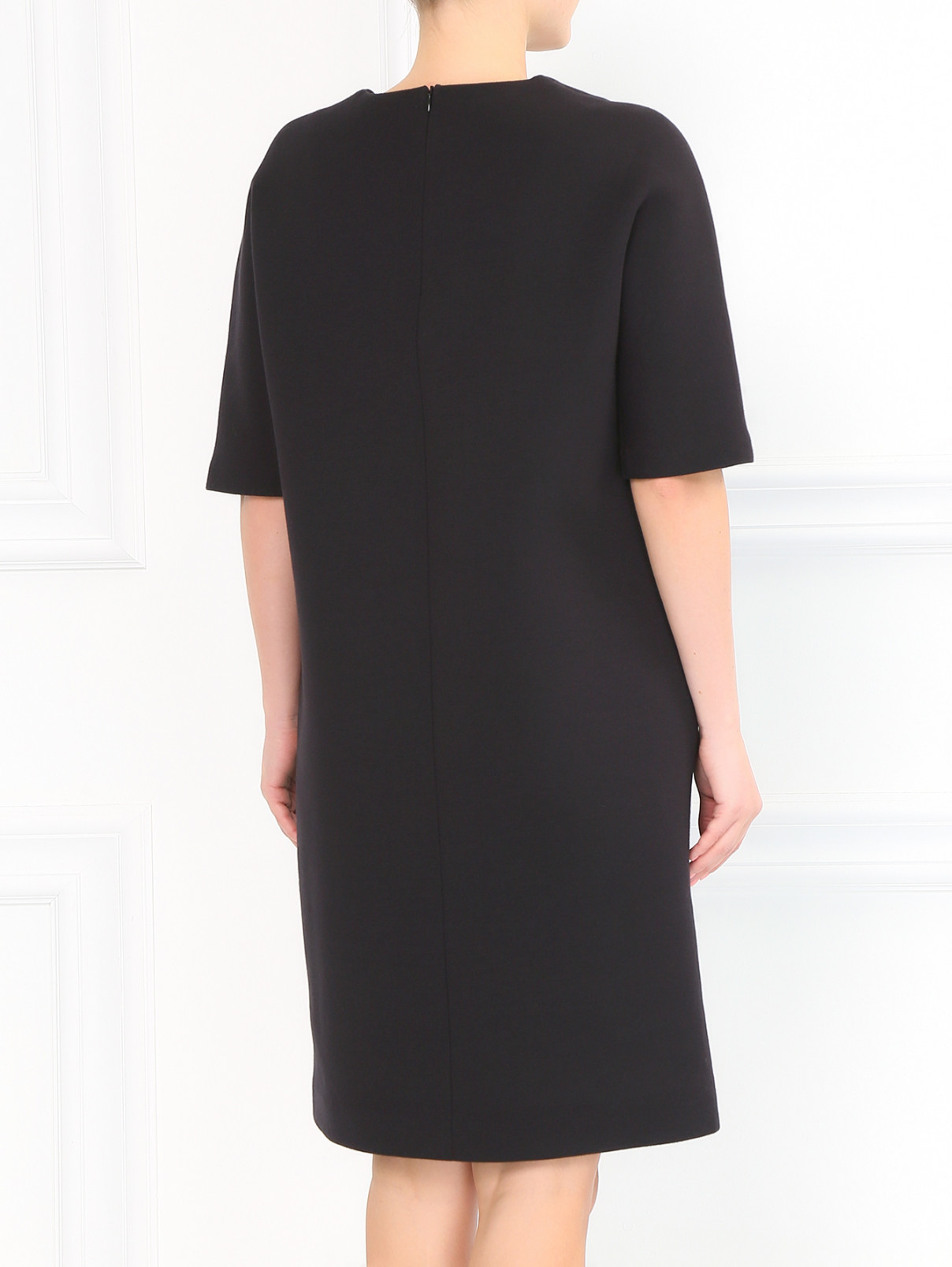 Платье из плотного хлопка с боковыми карманами Jil Sander  –  Модель Верх-Низ1  – Цвет:  Черный