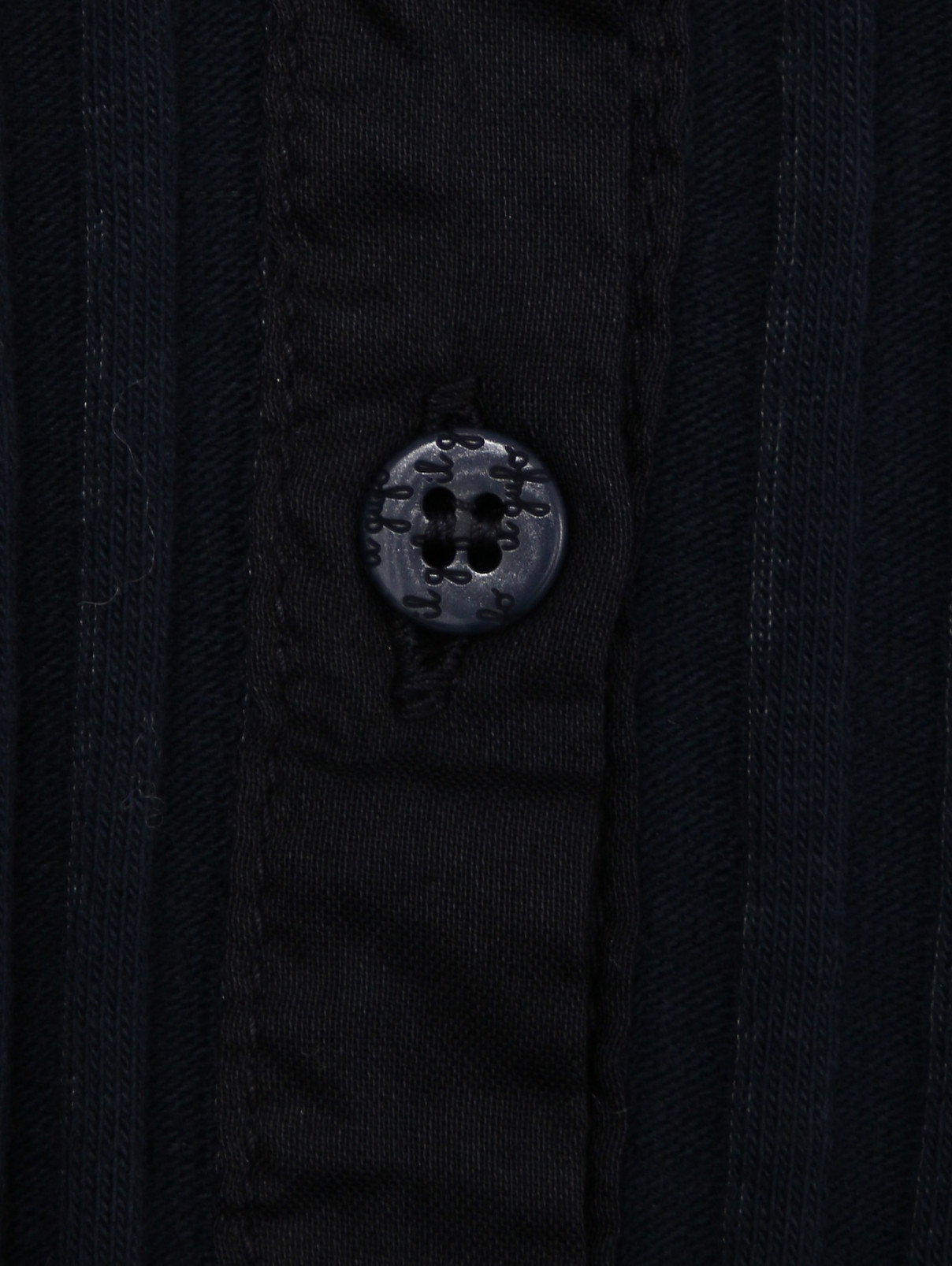 Блуза из хлопка в рубчик Il Gufo  –  Деталь  – Цвет:  Синий