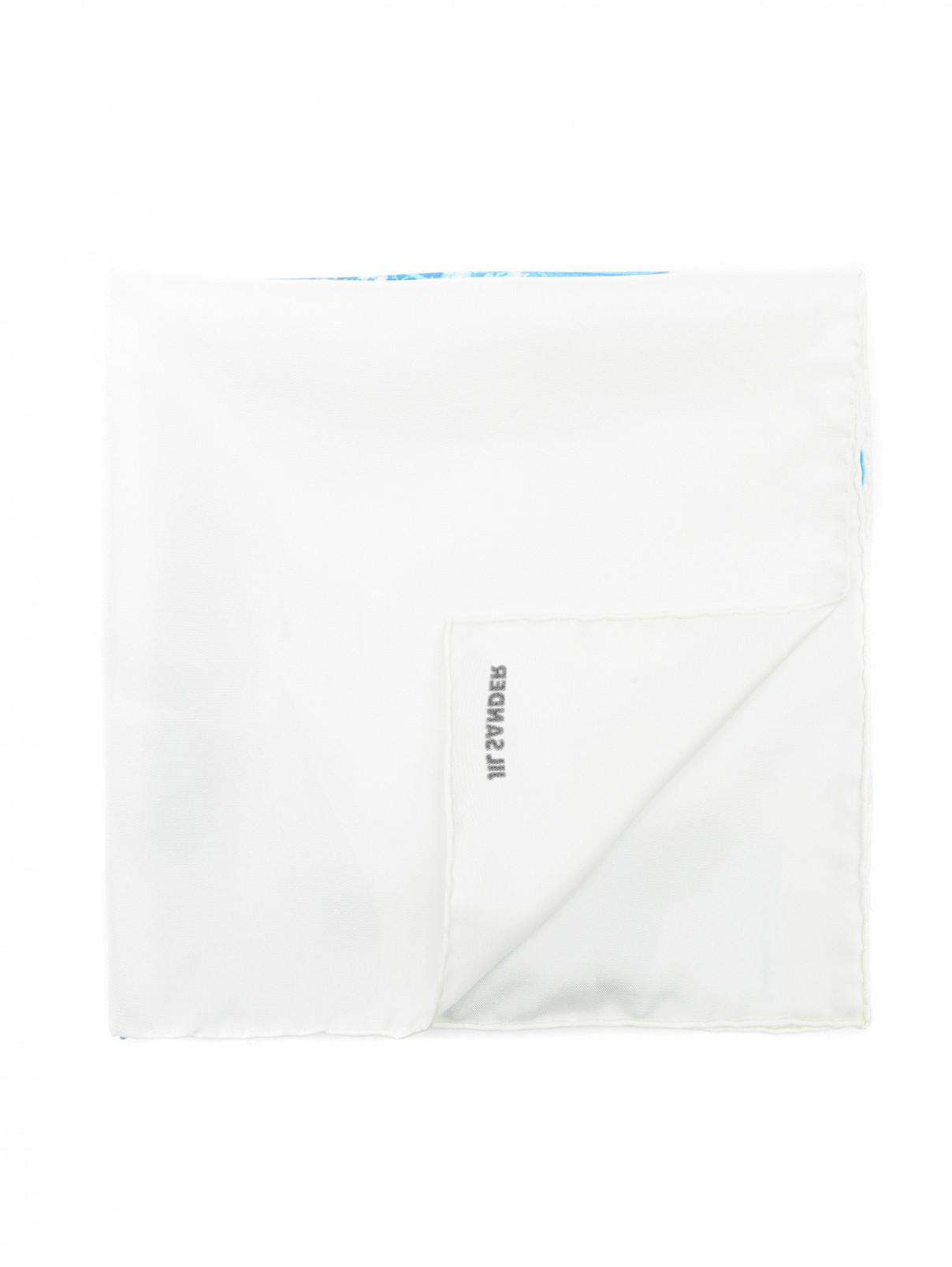 Платок из шелка с узором Jil Sander  –  Общий вид  – Цвет:  Белый