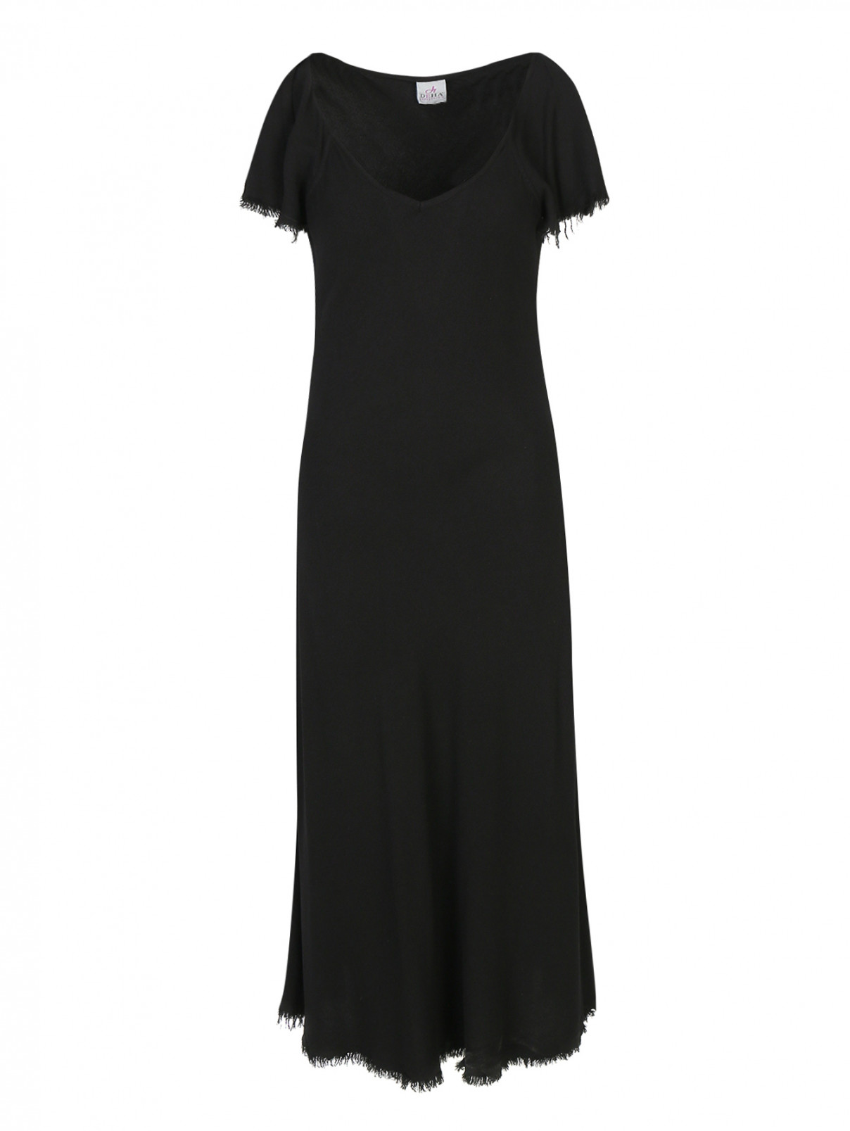 Платье макси с необработанными краями DEHA  –  Общий вид  – Цвет:  Черный