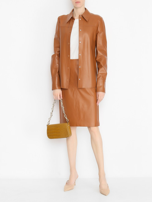 Юбка-карандаш из кожи Sportmax - МодельОбщийВид