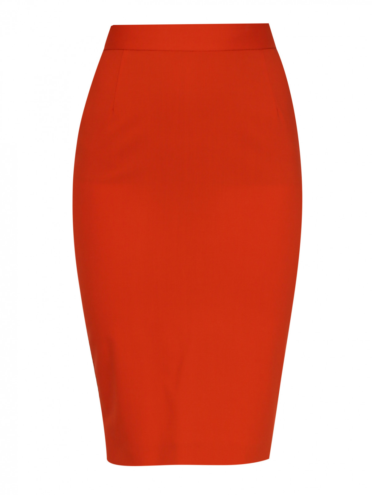 Юбка шерстяная на молнии Jean Paul Gaultier  –  Общий вид  – Цвет:  Оранжевый