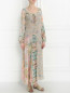 Платье-макси из шелка с цветочным узором Femme by Michele R.  –  Модель Общий вид