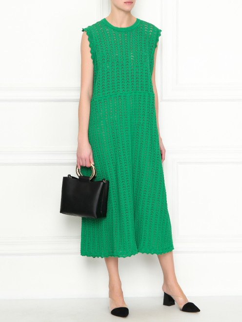 Платье из хлопка свободного кроя без рукавов Jil Sander - МодельОбщийВид