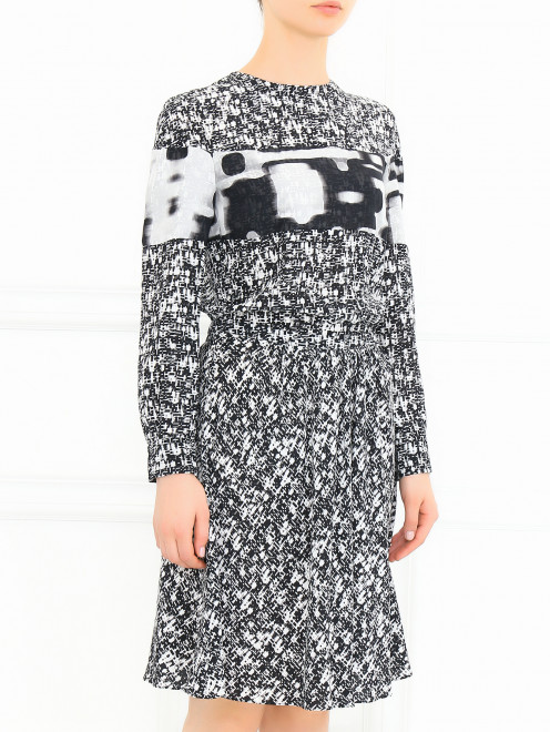 Платье из шелка с узором Iceberg - Модель Верх-Низ