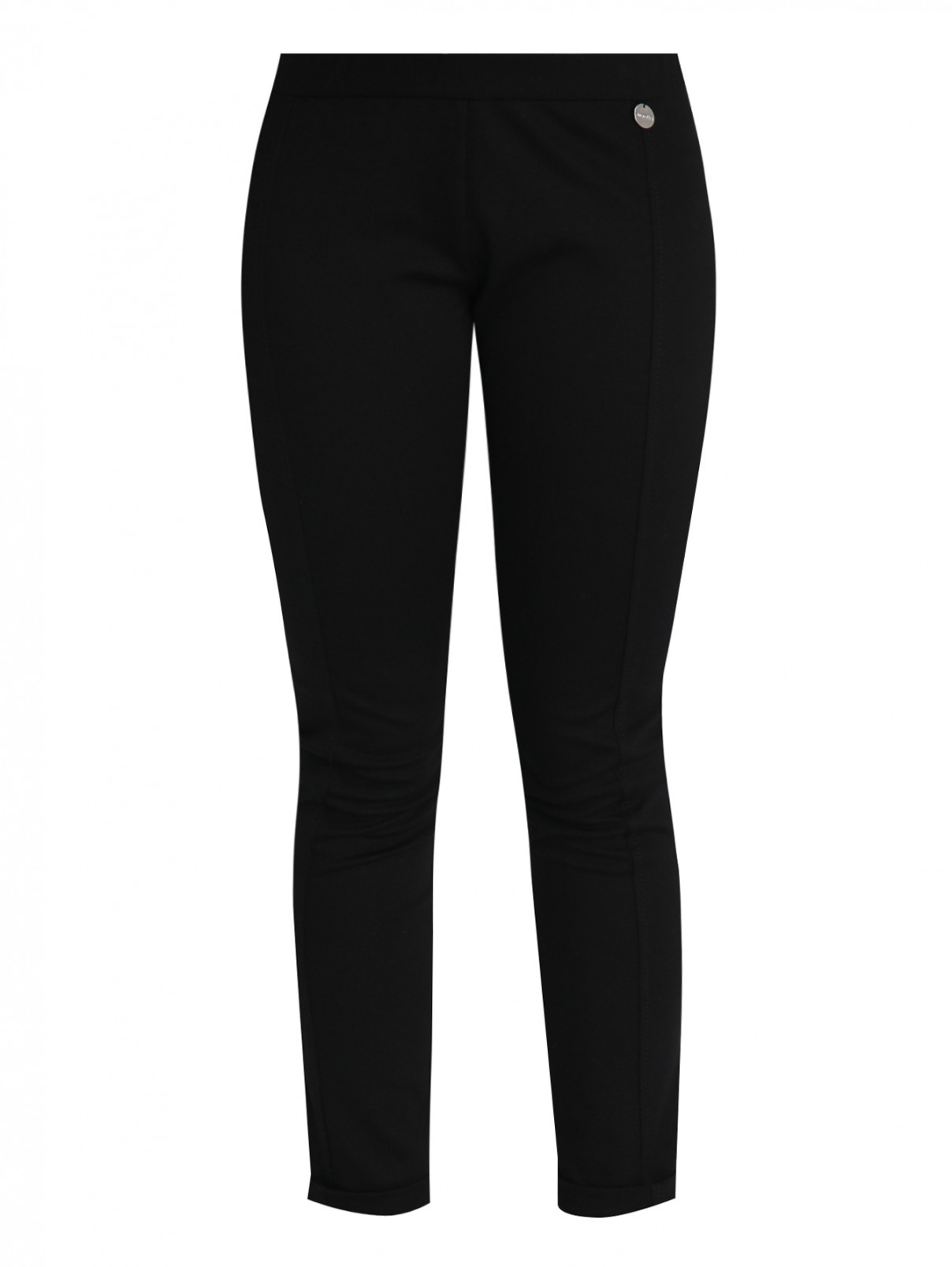 Трикотажные брюки на резинке Simonetta  –  Общий вид  – Цвет:  Черный