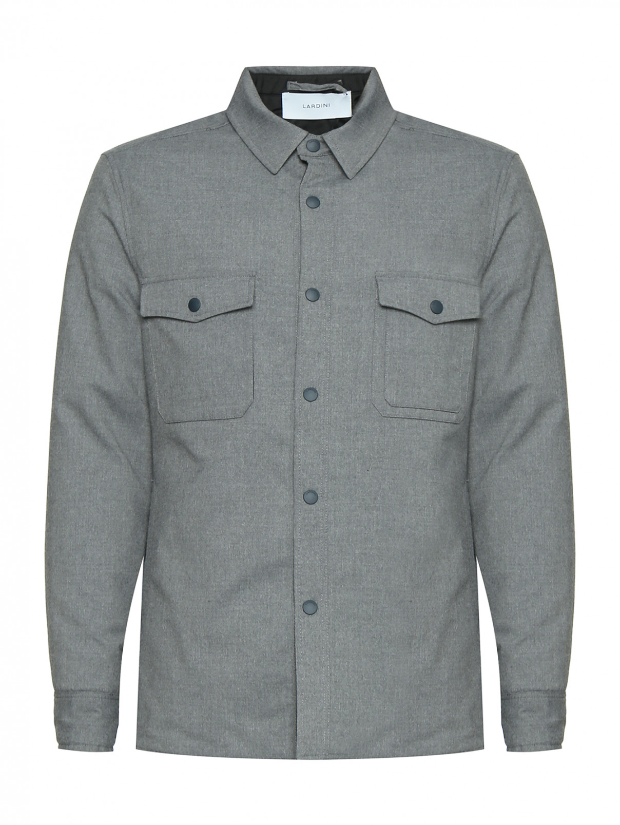 Куртка-рубашка с накладными карманами LARDINI  –  Общий вид  – Цвет:  Серый
