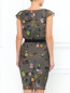 Платье из шелка с драпировкой и декорированным поясом Moschino Cheap&Chic  –  Модель Верх-Низ1
