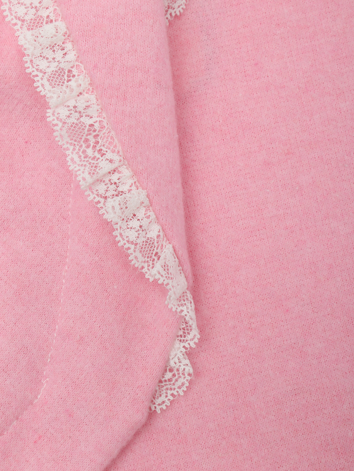 Халат из хлопка с кружевными апликациями Giottino  –  Деталь  – Цвет:  Розовый