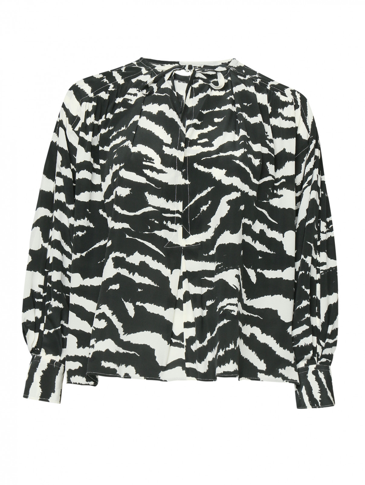 Блуза из шелка свободного кроя с узором Isabel Marant  –  Общий вид  – Цвет:  Узор