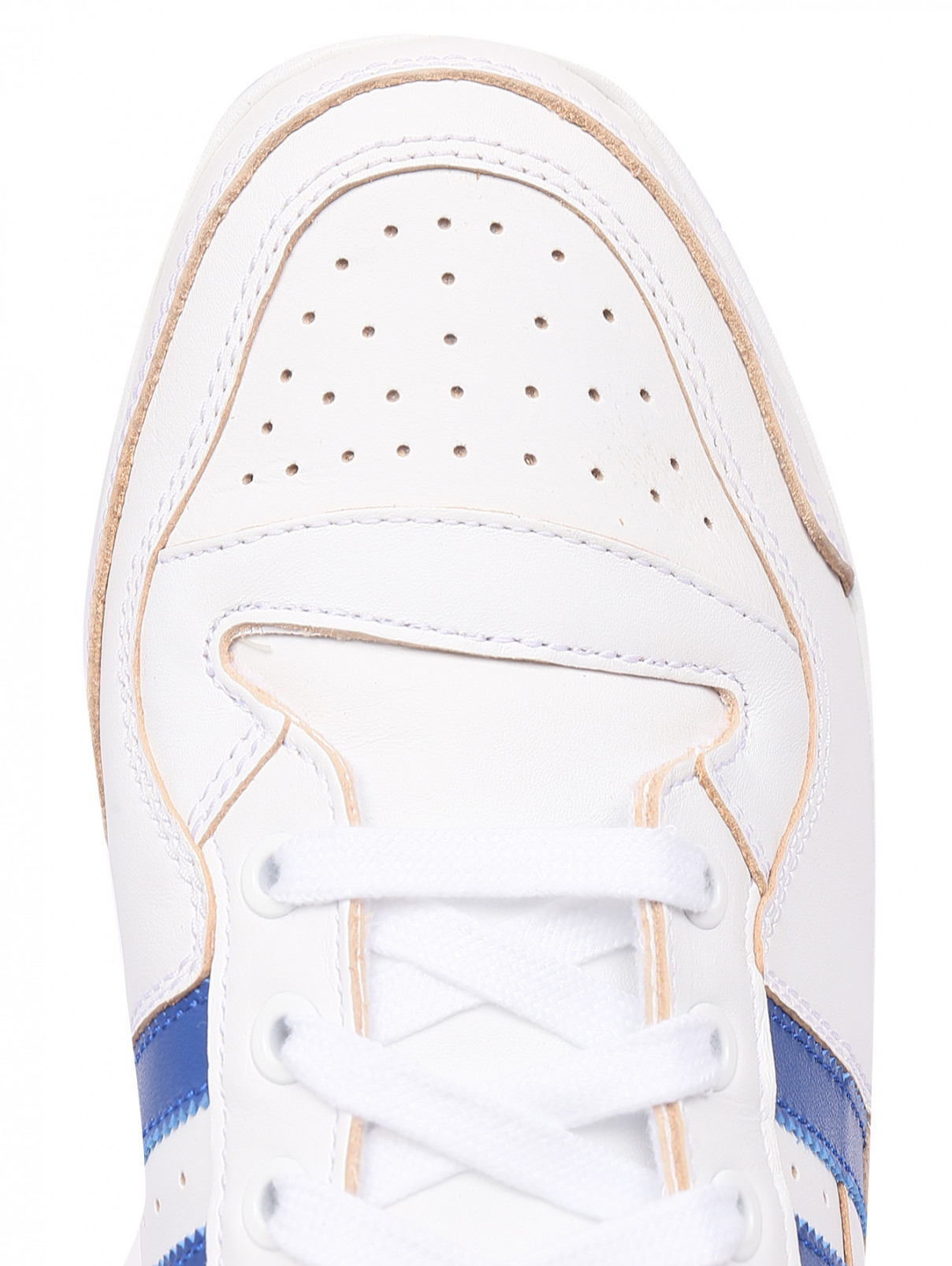 Высокие кеды из замши с контрастной отделкой Adidas Originals  –  Обтравка3  – Цвет:  Белый