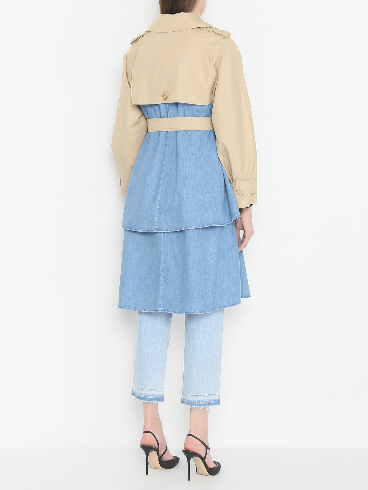 Тренч из комбинированных тканей Weekend Max Mara  –  МодельВерхНиз1  – Цвет:  Бежевый