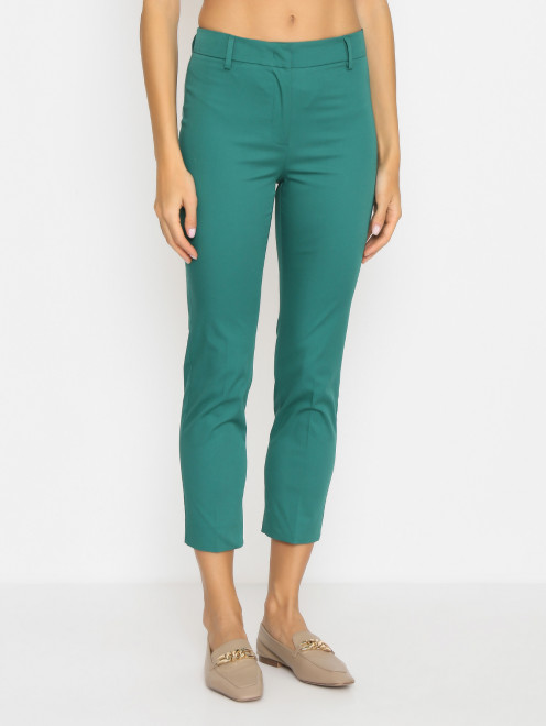 Брюки из хлопка зауженного кроя Weekend Max Mara - МодельВерхНиз