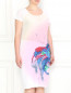 Платье из шелка и хлопка с абстрактным узором Marina Rinaldi  –  Модель Верх-Низ